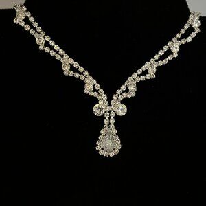 Silver Toned and Crystal Rhinestone Headpiece Hairclip